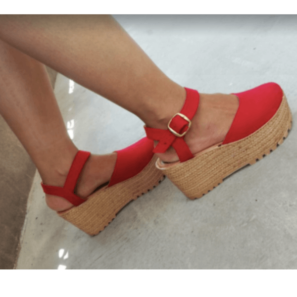Platform Style Heels for Women in Red Color